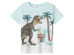 Name It t-shirt honeydew with dino print  